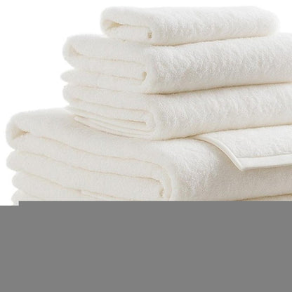 Set of Six White Cotton Quick Dry Terry Cloth Towels
