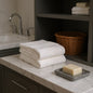 Set of Two Ivory Cotton 13" X 13" Quick Dry Terry Cloth Washcloths
