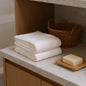 Set of Two Ivory Cotton 13" X 13" Quick Dry Terry Cloth Washcloths