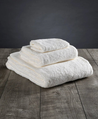 Set of Two Ivory Cotton 13" X 13" Quick Dry Terry Cloth Washcloths