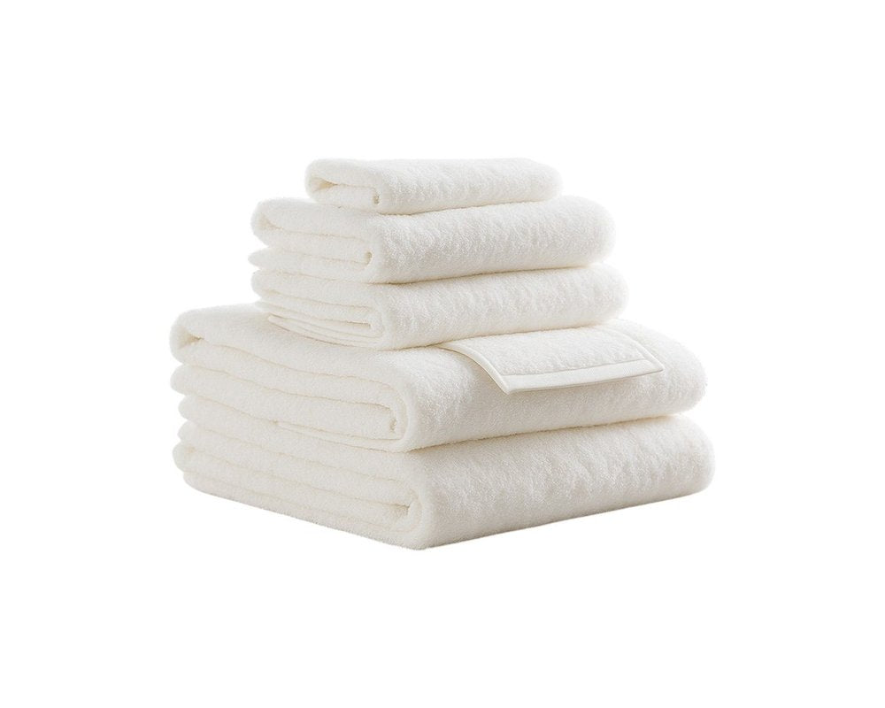 Set of Two Ivory Cotton 13" X 13" Quick Dry Terry Cloth Washcloths