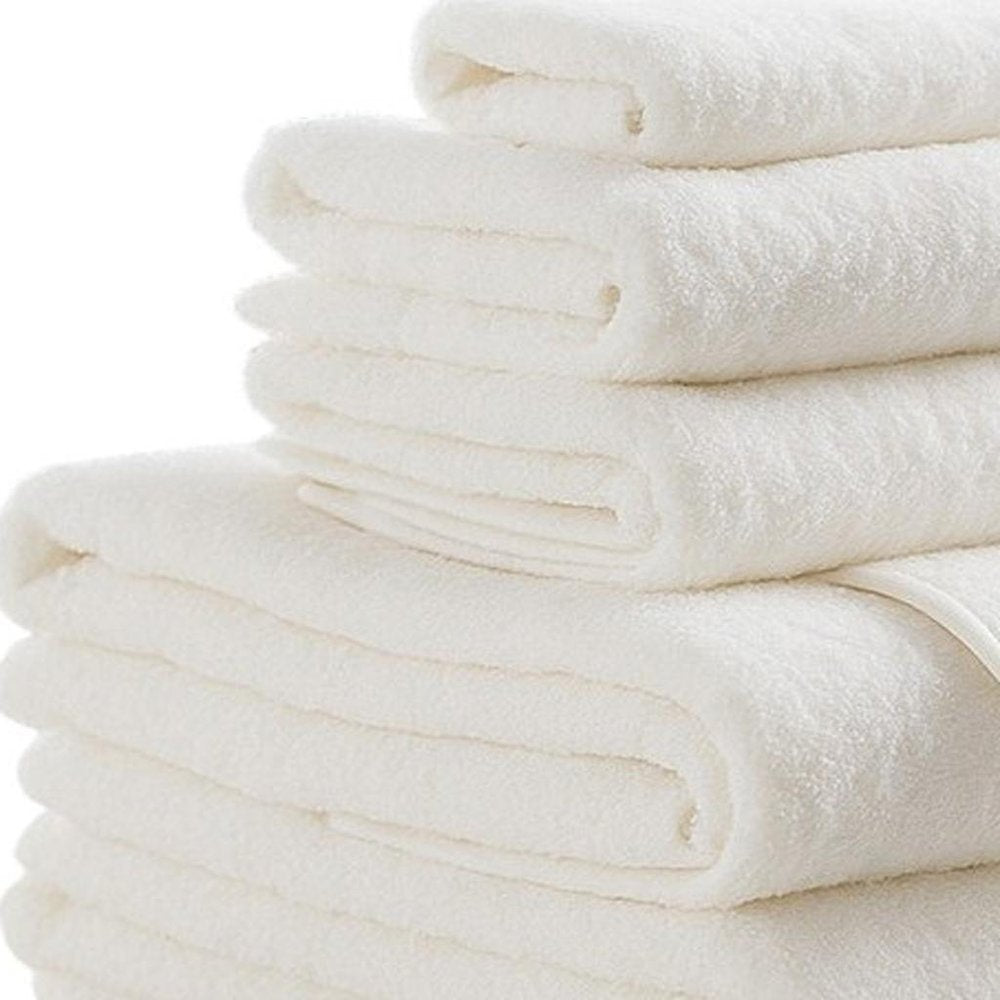 Set of Two Ivory Cotton 13" X 13" Quick Dry Terry Cloth Washcloths