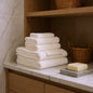 Set of Two Ivory Cotton 13" X 13" Quick Dry Terry Cloth Washcloths