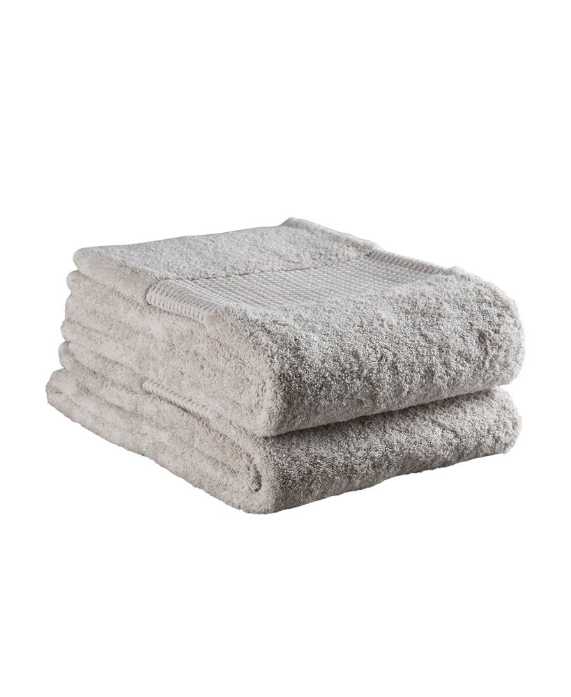 Set of Two Beige Cotton 13" X 13" Quick Dry Terry Cloth Washcloths