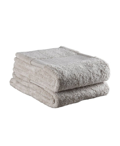 Set of Two Beige Cotton 13" X 13" Quick Dry Terry Cloth Washcloths