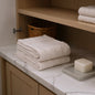 Set of Two Beige Cotton 13" X 13" Quick Dry Terry Cloth Washcloths