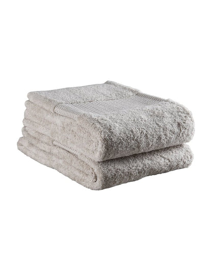 Set of Two Beige Cotton 13" X 13" Quick Dry Terry Cloth Washcloths