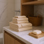 Set of Two Beige Cotton 13" X 13" Quick Dry Terry Cloth Washcloths