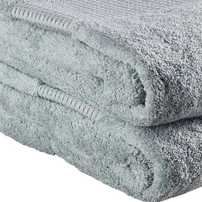 Set of Two Sea Green Cotton 13" X 13" Quick Dry Terry Cloth Washcloths
