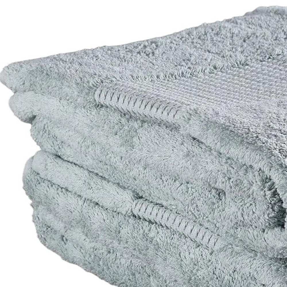 Set of Two Sea Green Cotton 13" X 13" Quick Dry Terry Cloth Washcloths