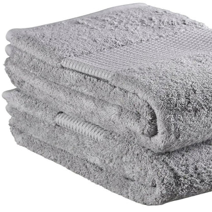 Set of Two Light Gray Cotton 13" X 13" Quick Dry Terry Cloth Washcloths
