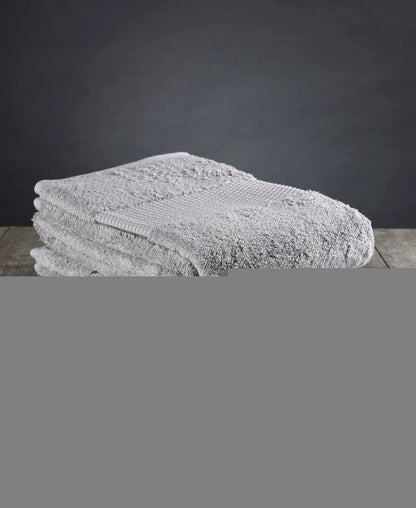 Set of Two Light Gray Cotton 16" X 30" Quick Dry Terry Cloth Hand Towels