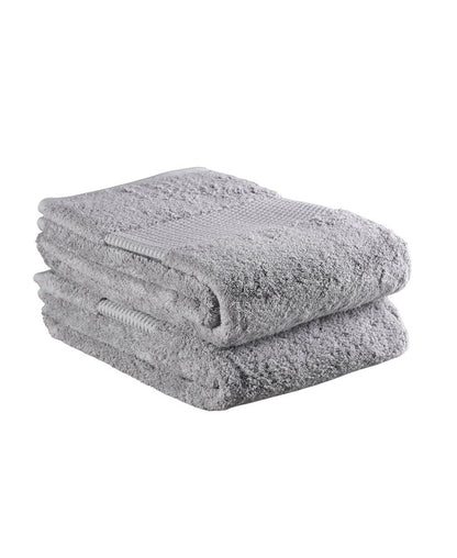 Set of Two Light Gray Cotton 30" X 54" Quick Dry Terry Cloth Bath Towels