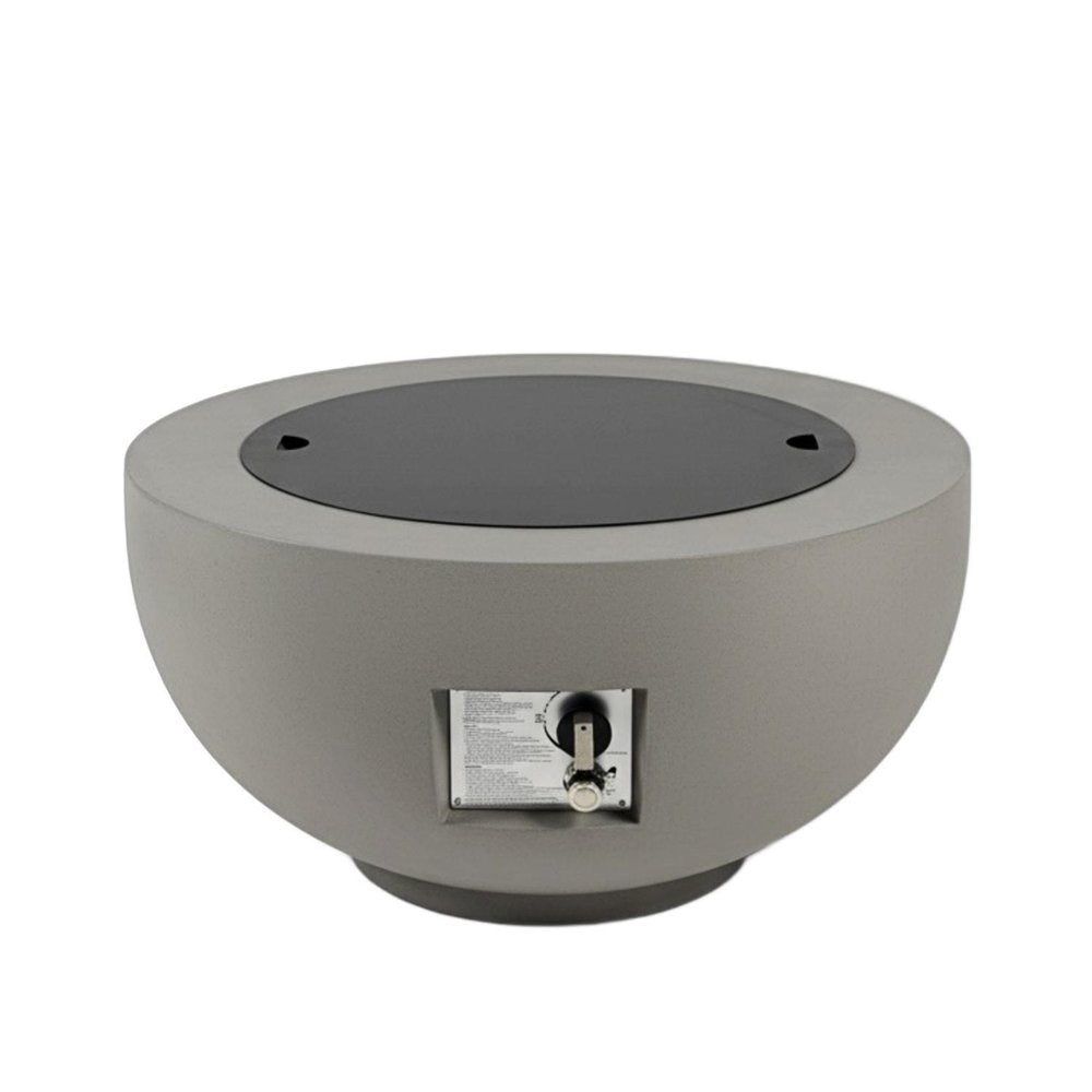 40000 BTU 28" Gray Magnesium Oxide Propane Round Fire Pit Table With Cover