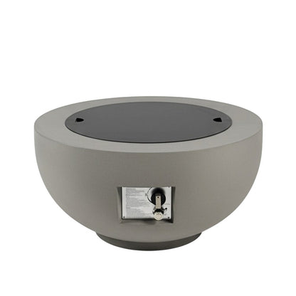 40000 BTU 28" Gray Magnesium Oxide Propane Round Fire Pit Table With Cover