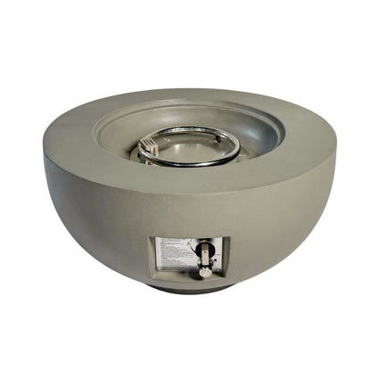 40000 BTU 28" Gray Magnesium Oxide Propane Round Fire Pit Table With Cover