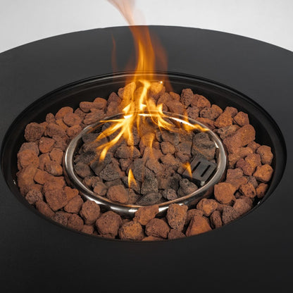 50000 BTU 30" Black Steel Propane Round Fire Pit Table