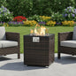 50000 BTU 24" Espresso Wicker Propane Rectangular Fire Pit Table
