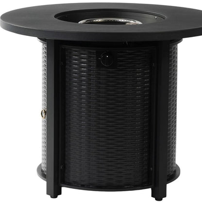 50000 BTU 32" Black Steel Propane Round Fire Pit Table