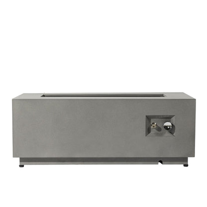 50000 BTU 42" Gray Steel Propane Rectangular Fire Pit Table With Cover