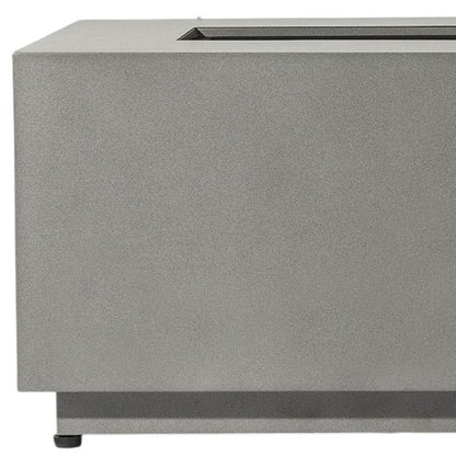 50000 BTU 42" Gray Steel Propane Rectangular Fire Pit Table With Cover