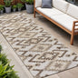 10' Brown And Ivory Moroccan Indoor Outdoor Runner Rug