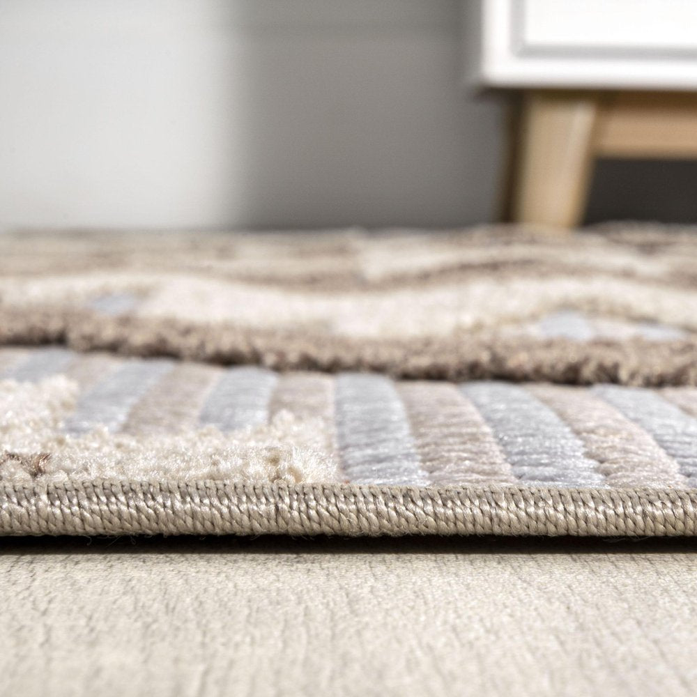 10' Brown And Ivory Moroccan Indoor Outdoor Runner Rug