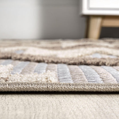 10' Brown And Ivory Moroccan Indoor Outdoor Runner Rug