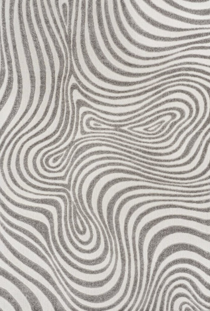 10' X 13' Gray And Ivory Abstract Indoor Outdoor Area Rug
