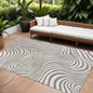 10' X 13' Gray And Ivory Abstract Indoor Outdoor Area Rug