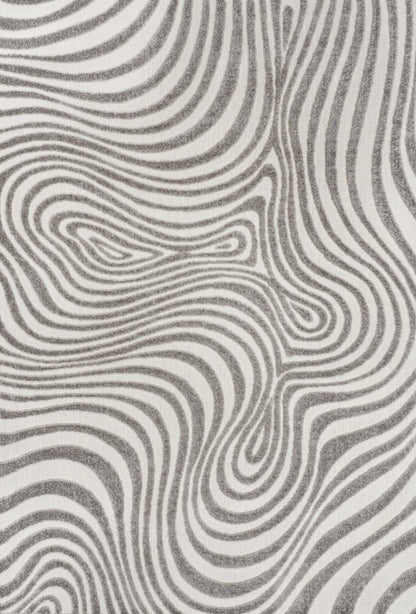 10' X 13' Gray And Ivory Abstract Indoor Outdoor Area Rug