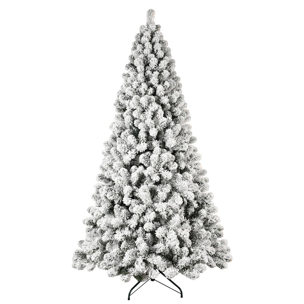 7' Pre Lit Full Flocked Spruce Christmas Tree