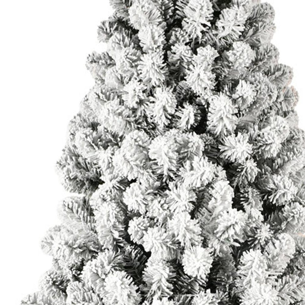 7' Pre Lit Full Flocked Spruce Christmas Tree