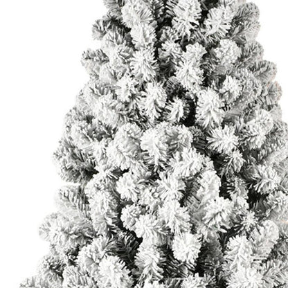 7' Pre Lit Full Flocked Spruce Christmas Tree