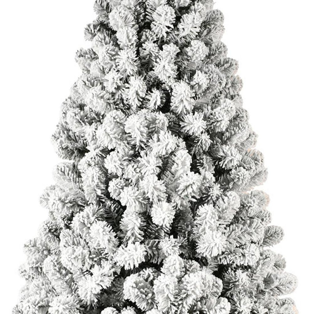 7' Pre Lit Full Flocked Spruce Christmas Tree