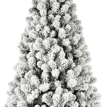 7' Pre Lit Full Flocked Spruce Christmas Tree