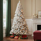 7' Pre Lit Full Flocked Spruce Christmas Tree