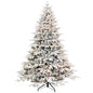 7.5' White Pre Lit Full Flocked Pine Christmas Tree With Decorations