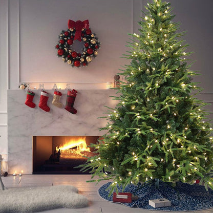 7.5' Pre Lit Full Pine Christmas Tree With Decorations