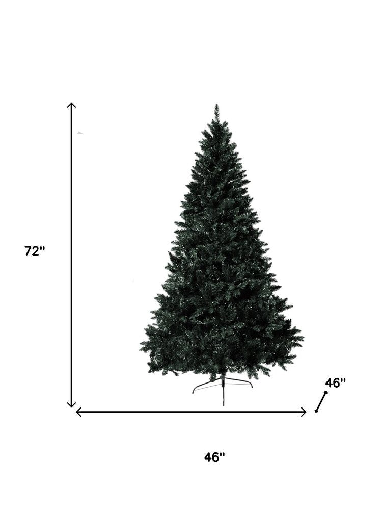 6' Black Pre Lit Full Spruce Christmas Tree With Decorations