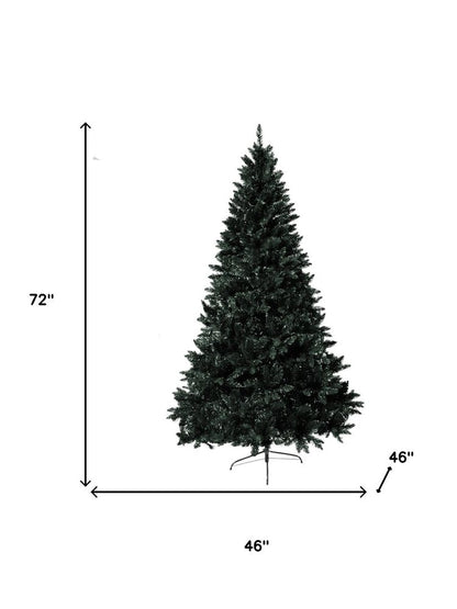 6' Black Pre Lit Full Spruce Christmas Tree With Decorations