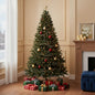 6' Black Pre Lit Full Spruce Christmas Tree With Decorations