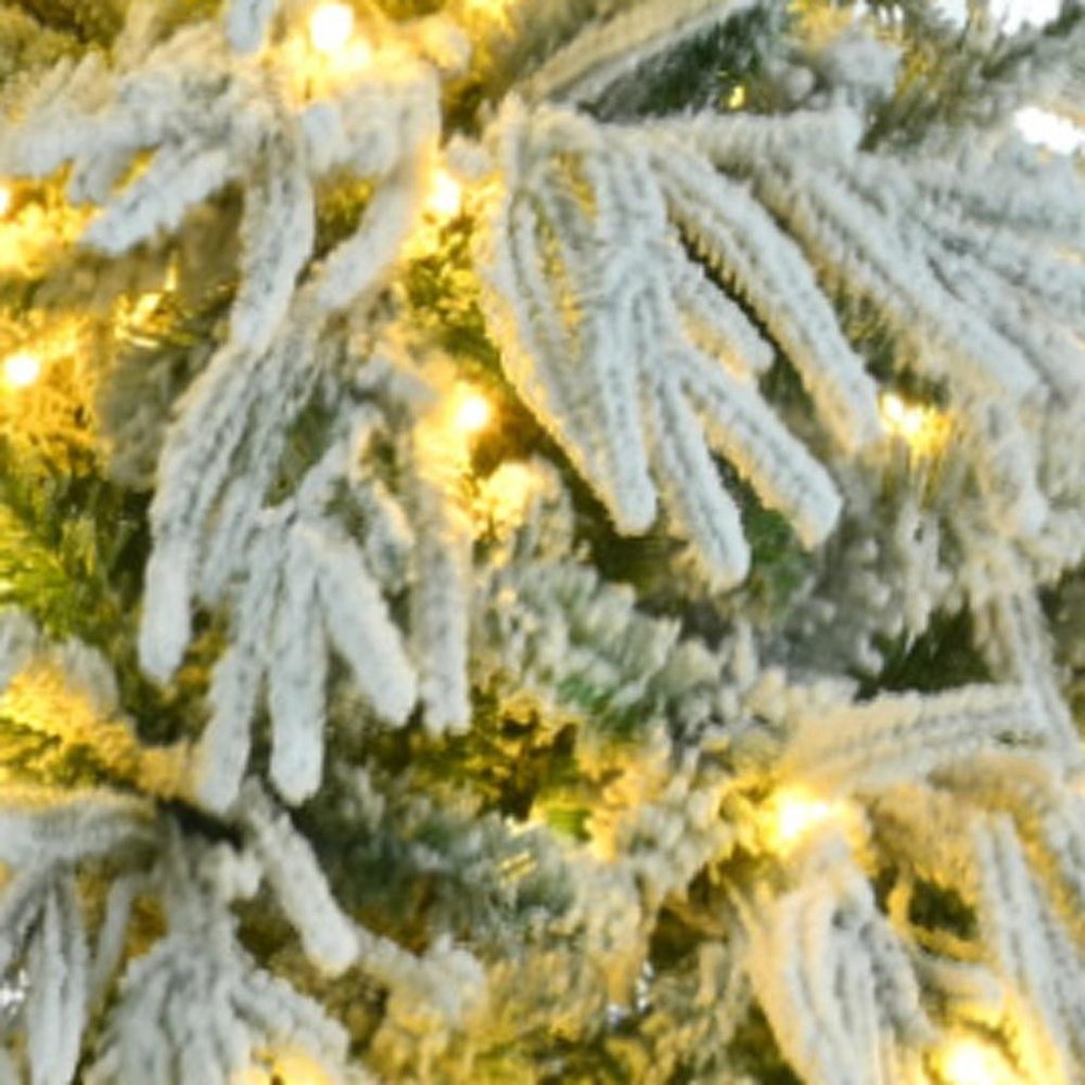 6' White Pre Lit Full Spruce Christmas Tree With Decorations