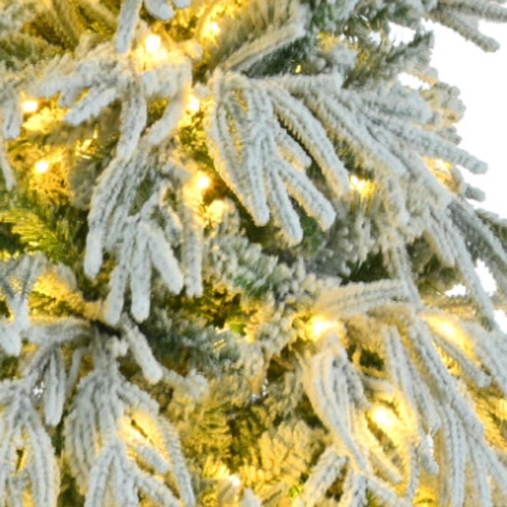 6' White Pre Lit Full Spruce Christmas Tree With Decorations