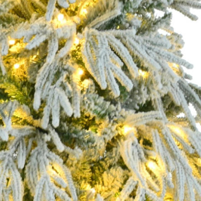 6' White Pre Lit Full Spruce Christmas Tree With Decorations