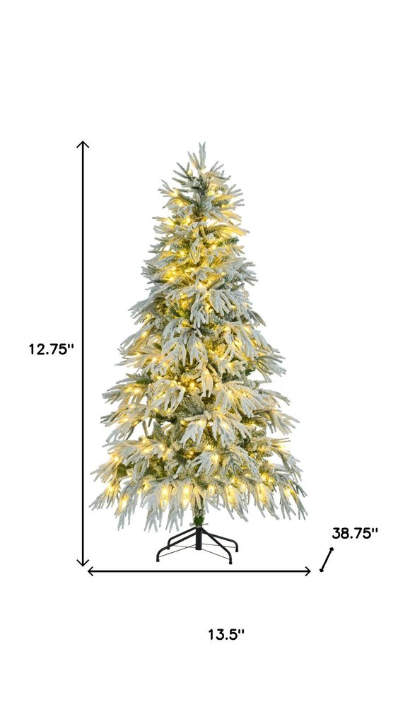 6' White Pre Lit Full Spruce Christmas Tree With Decorations