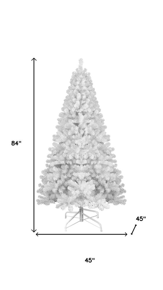 8' White Full Pine Christmas Tree