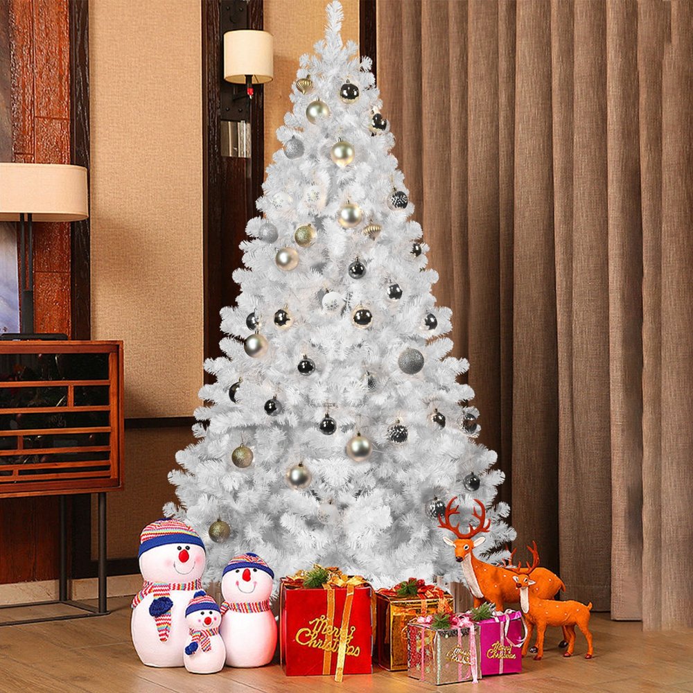 8' White Full Pine Christmas Tree