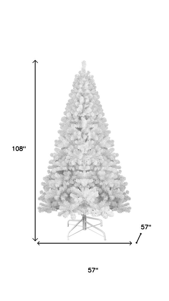 8' White Full Pine Christmas Tree