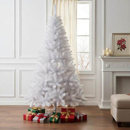 8' White Full Pine Christmas Tree